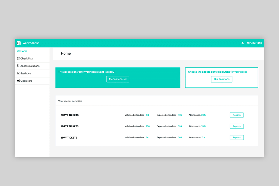 weezevent interface ticket tracking