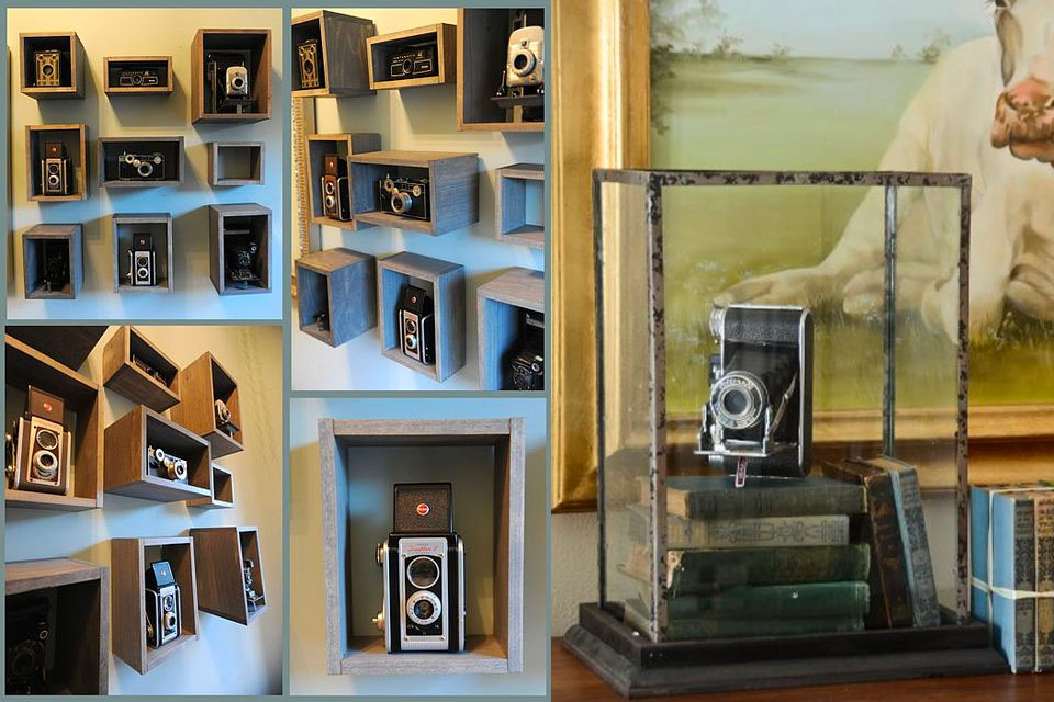 what to do with old cameras display case
