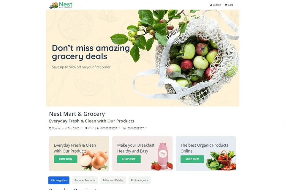 whatsmenu example page