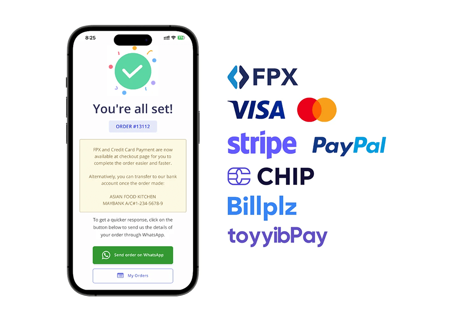 whatsmenu payment methods