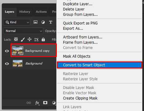 white balance photoshop convert to smart object