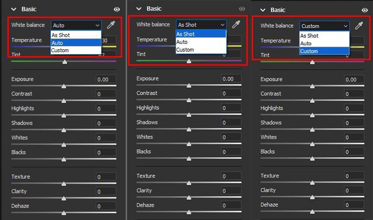 white balance photoshop modes