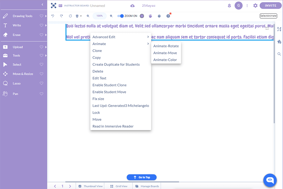 whiteboard chat customization
