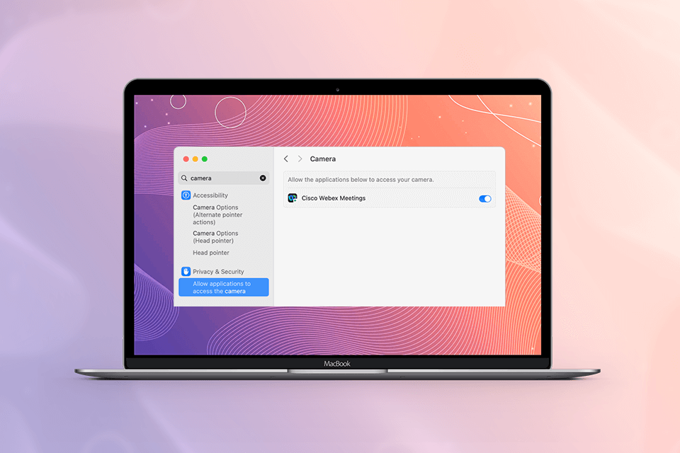 why is my laptop camera glitching camera permissions apple