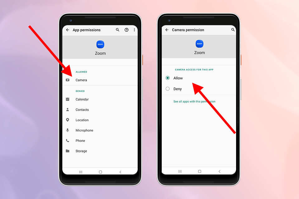 why is my zoom camera glitching camera permission android