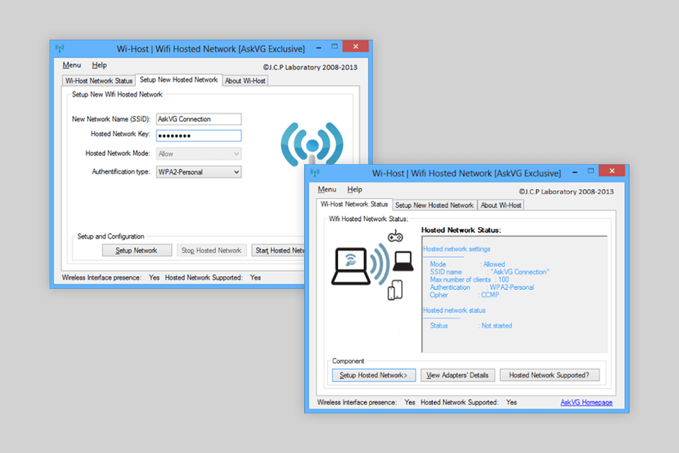 wi host download interface