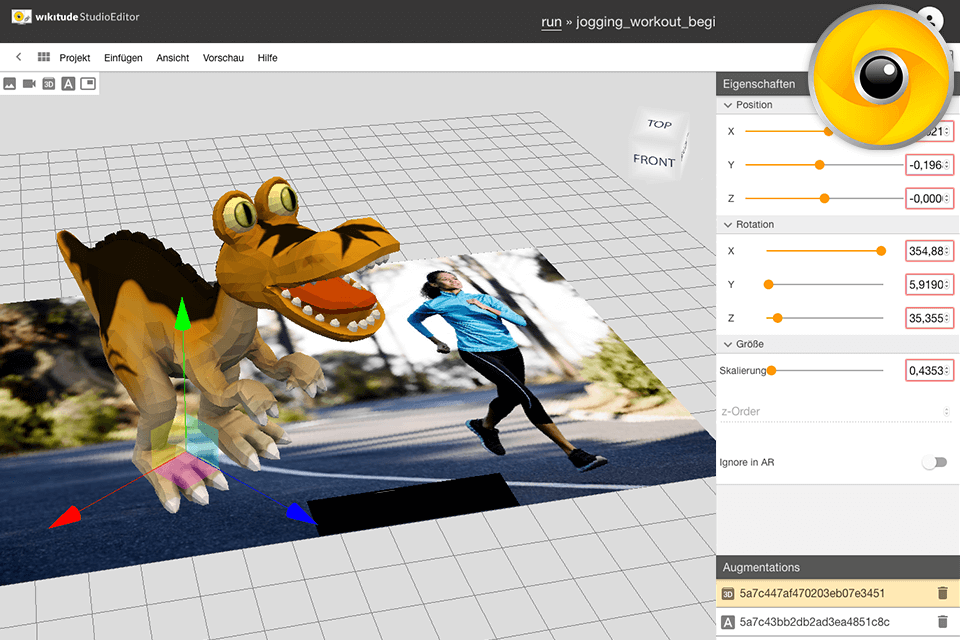 wikitude studio interface