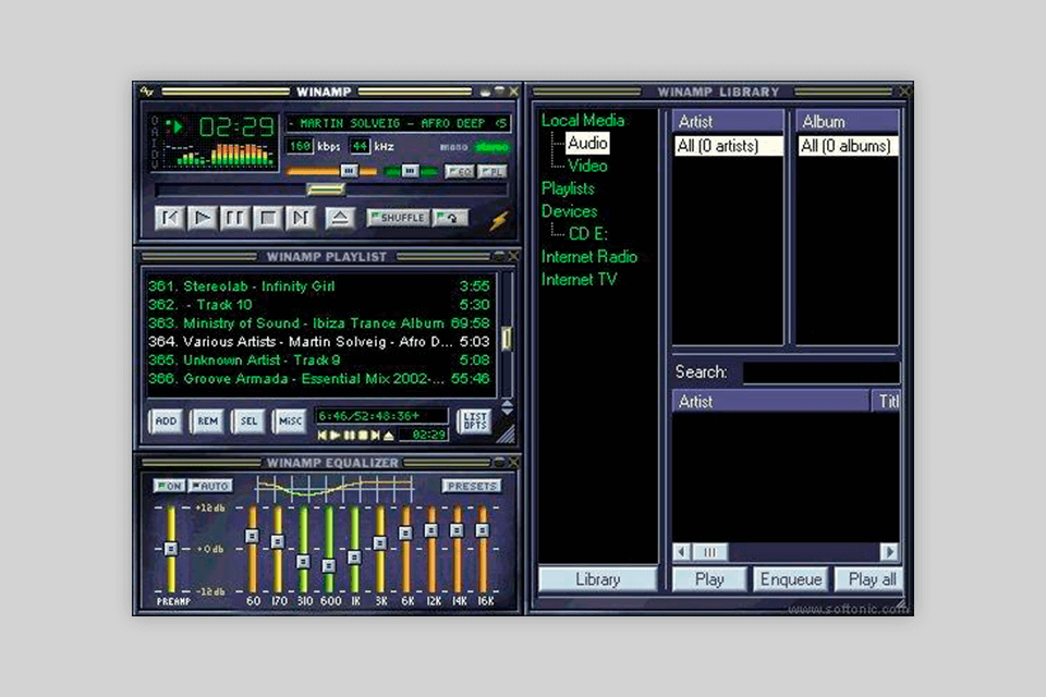 winamp wav player interface
