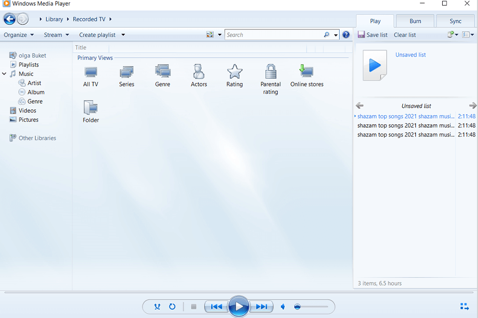 windows media player wav player interface