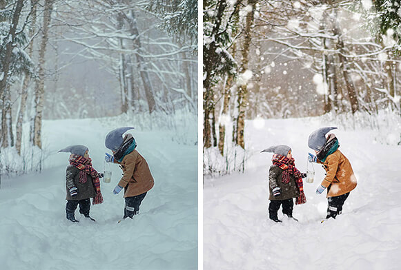 talvinen photoshop-toiminta