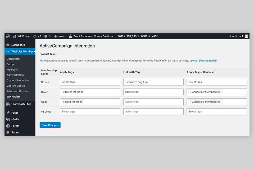 wishlist member wordpress membership plugin interface