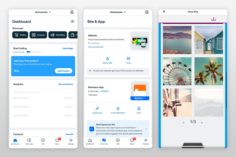 تطبيق wix لواجهة مصممي الويب