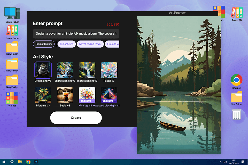 wombo dream ai album cover generator