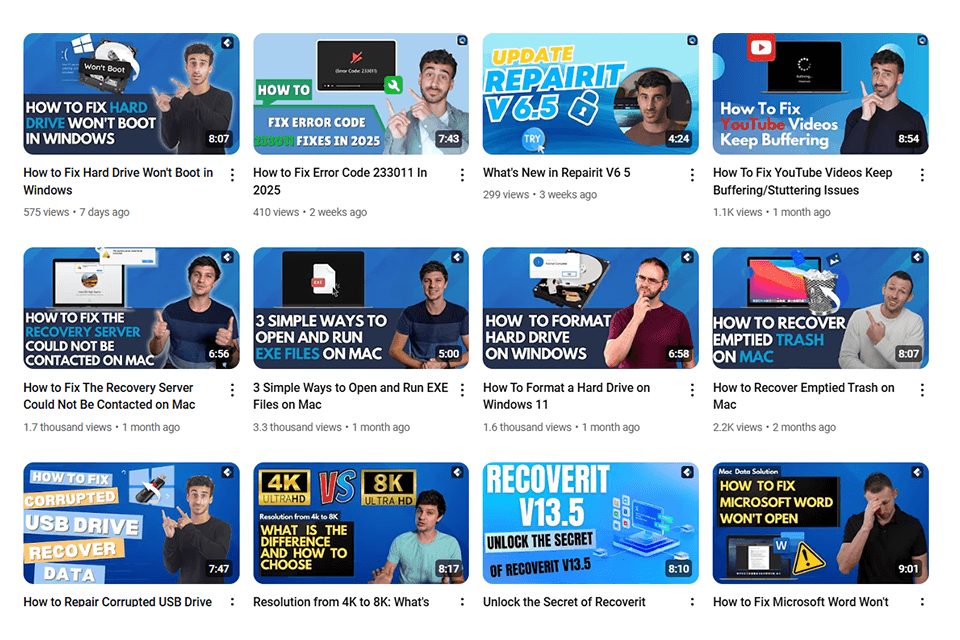 wondershare data recovery channel