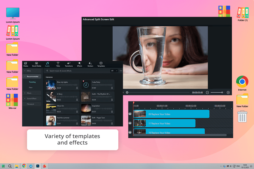 wondershare filmora split screen video editor