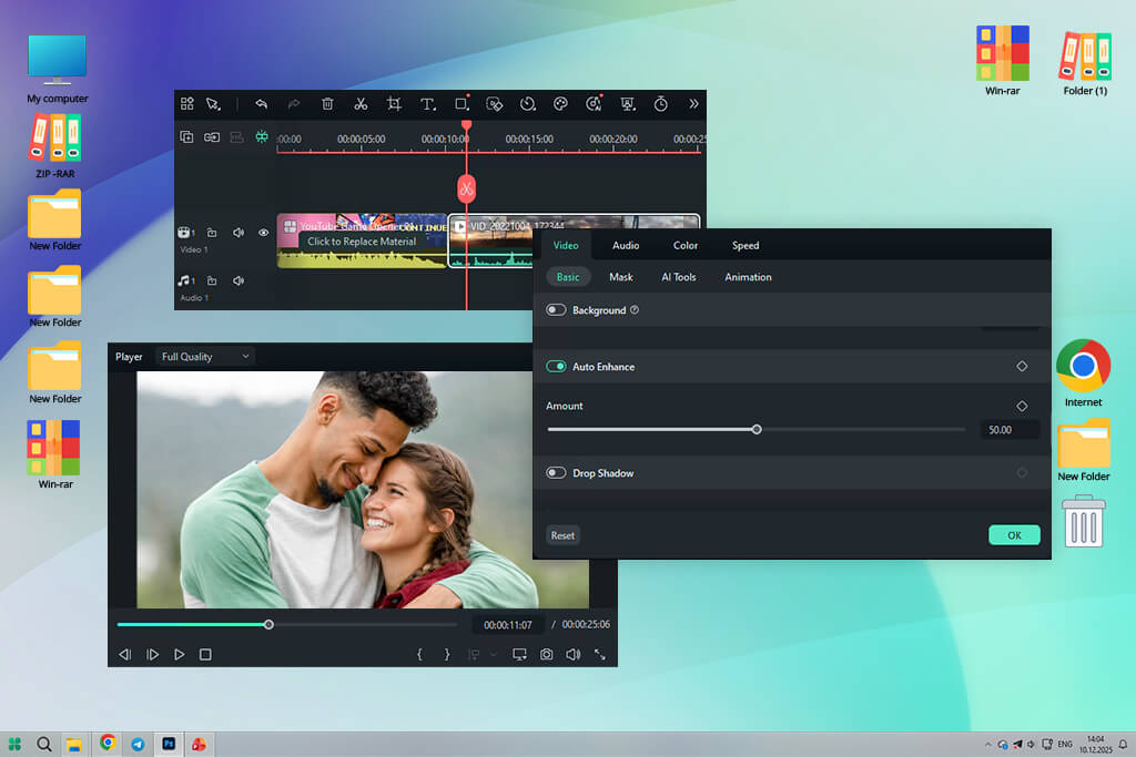 wondershare filmora video quality enhancer