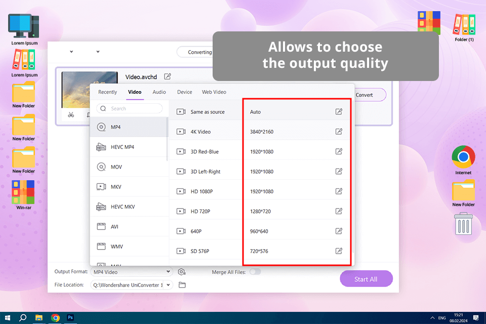 wondershare uniconverter avchd to mp4 converter