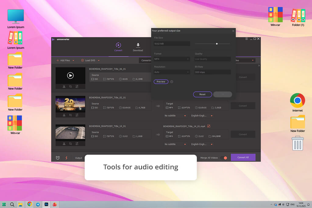 wondershare uniconverter cda to mp3 converter interface