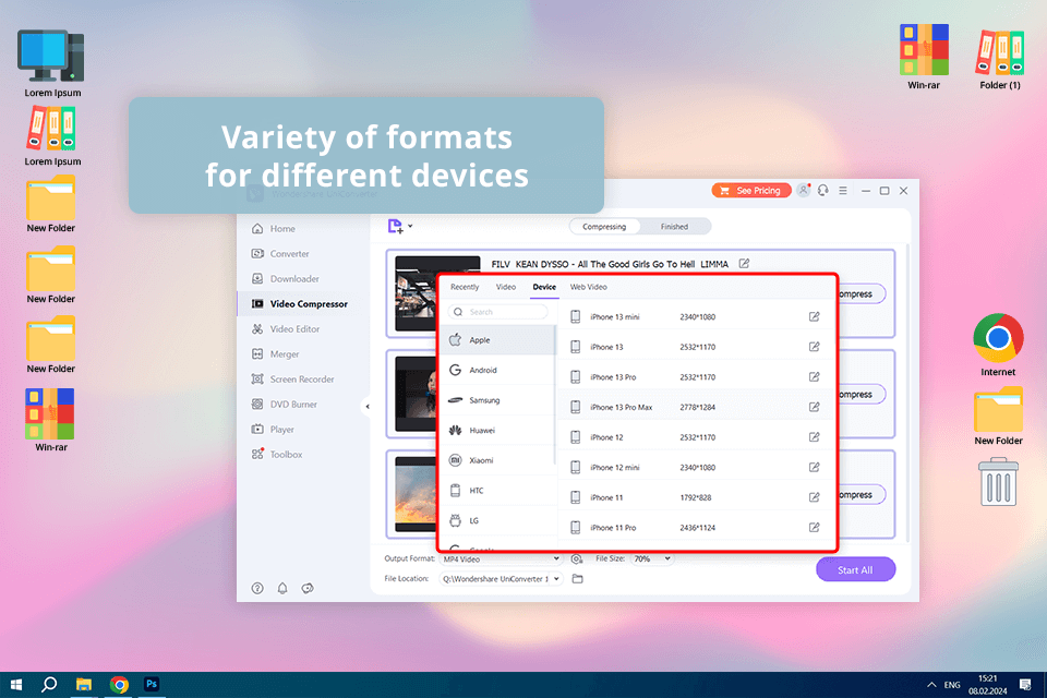 wondershare video converter interface