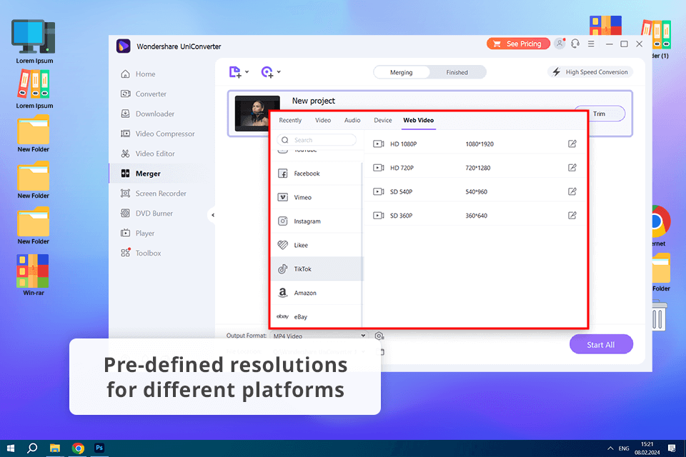 wondershare video converter screen