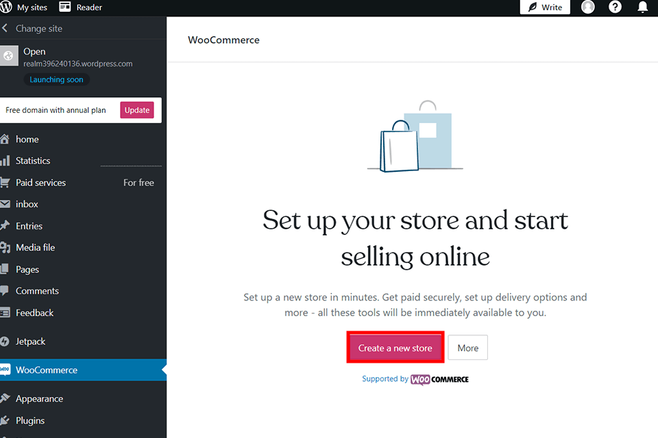 woocommerce to help start an online gear store