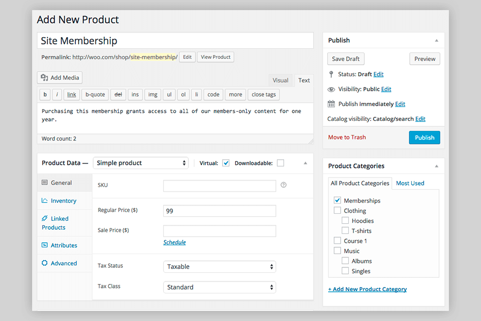 woocommerce wordpress membership plugin interface