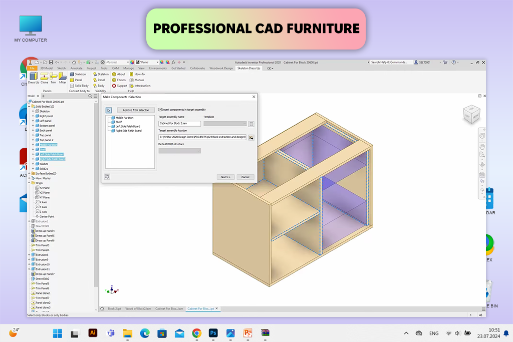 woodwork for inventor furniture design software