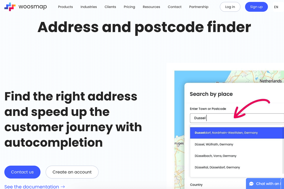 woosmap address verification tool interface