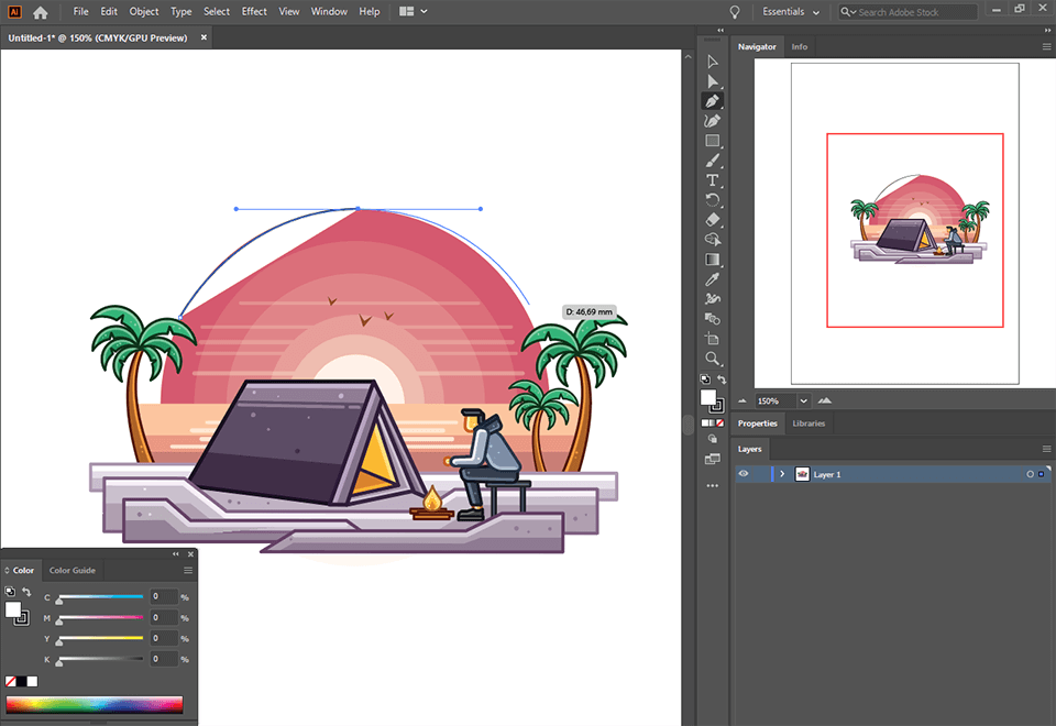 trabajar con contornos de formas en Illustrator