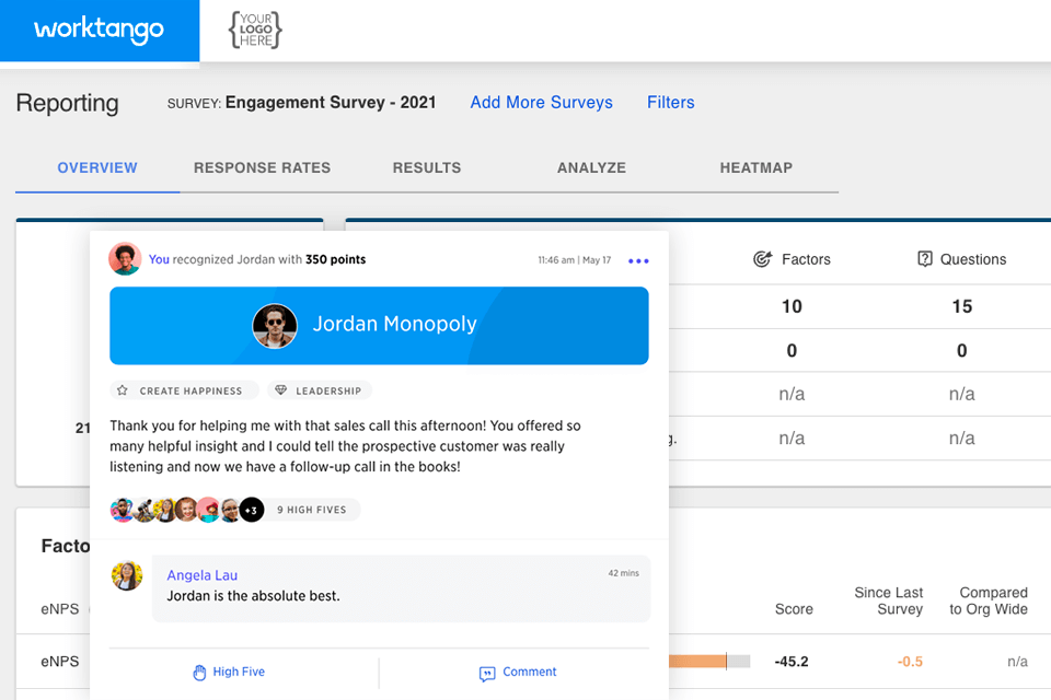 worktango employee engagement software interface