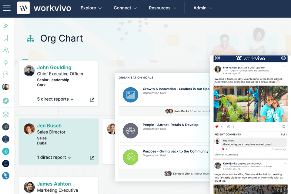 workvivo employee engagement software interface
