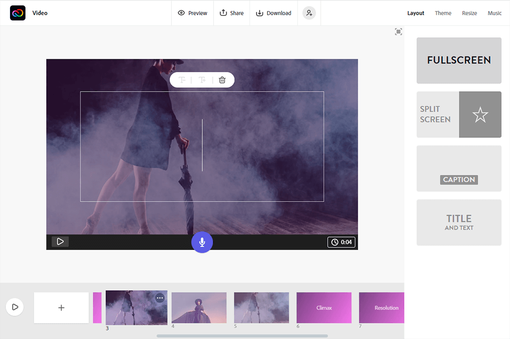 write text to create video in adobe cc express
