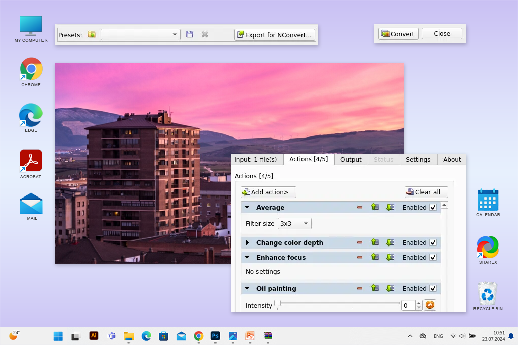 xnconvert jfif to jpg converter interface