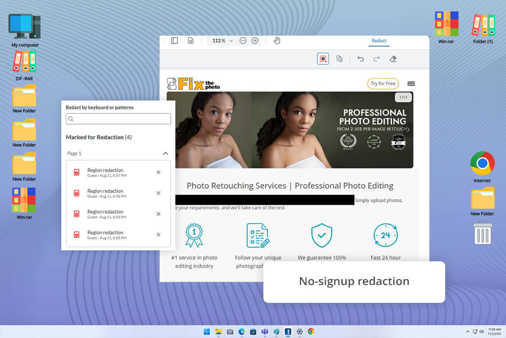 xodo free online pdf redaction tool