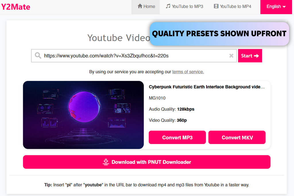 y2mate youtube to mkv converter