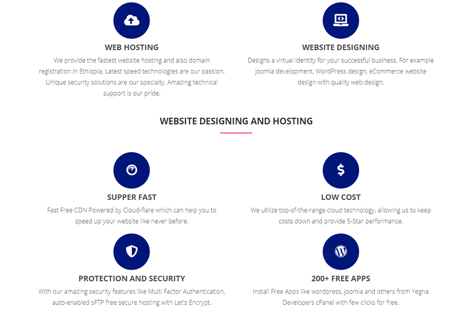 yegna developers website design