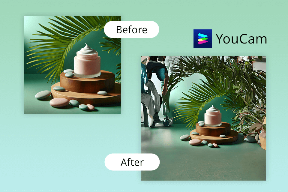 ukázka prodlužovače obrázků youcam ai