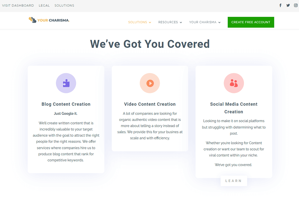 your charisma content creation