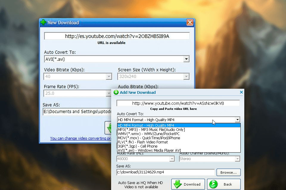 youtubeget free youtube downloader interface
