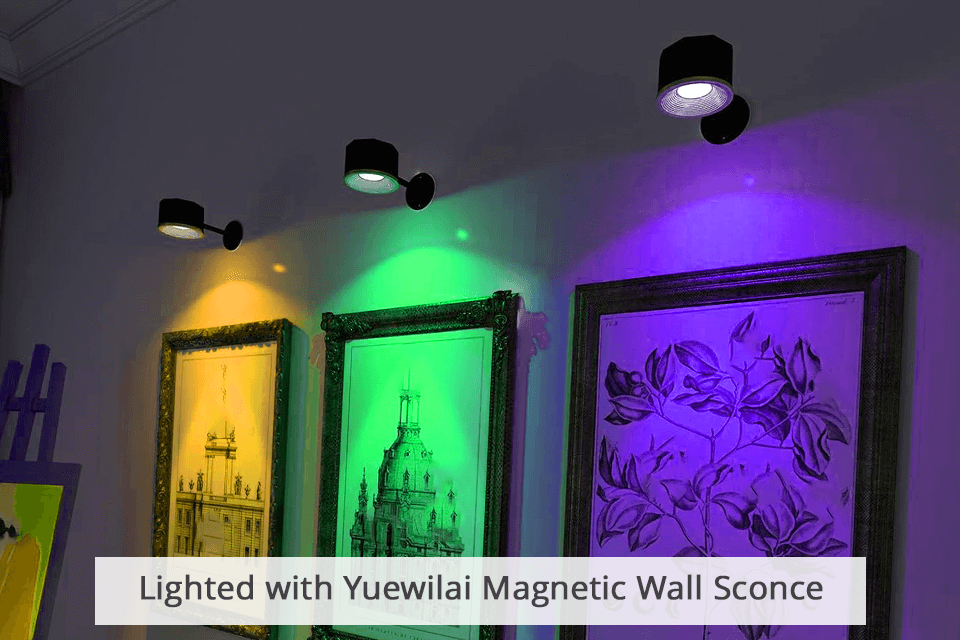 yuewilai magnetic wall sconce light for painting
