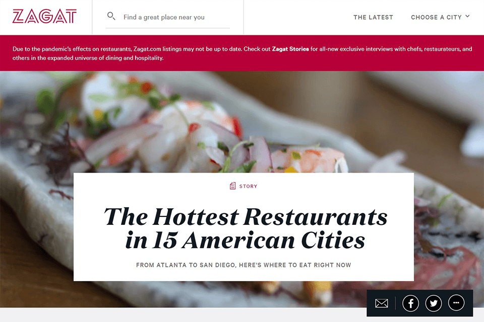 zagat restaurant finder app interface