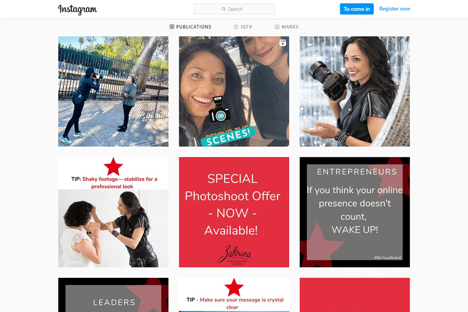 zahrina photography and video specialist instagram