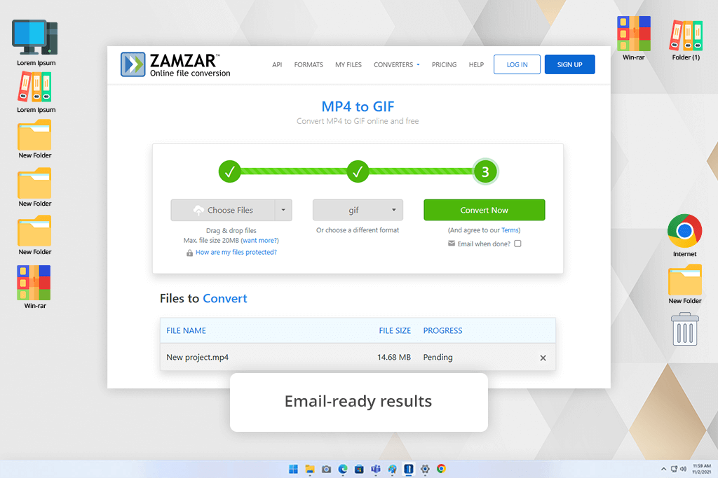 zamzar mp4 to gif converter