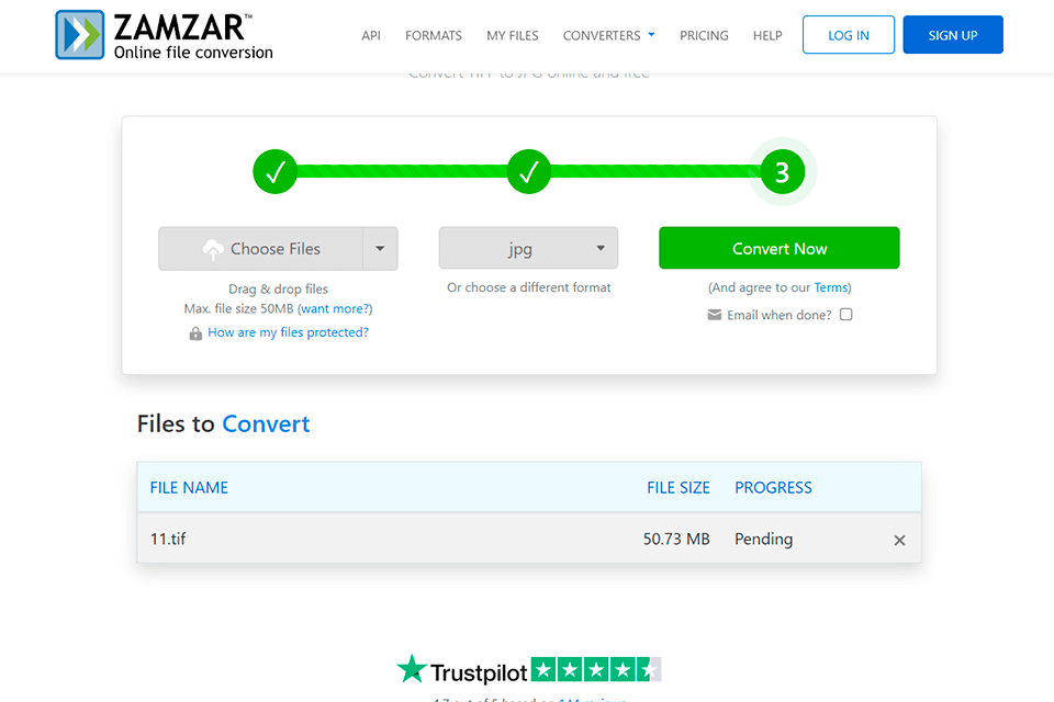 zamzar tiff to jpg converter interface