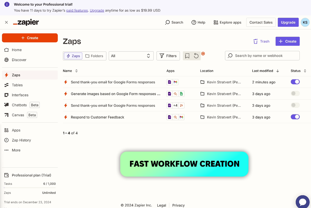zapier interface