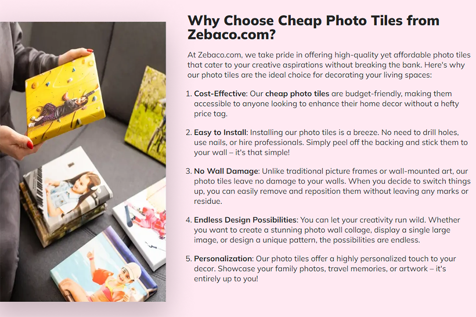 zebaco best photo tiles