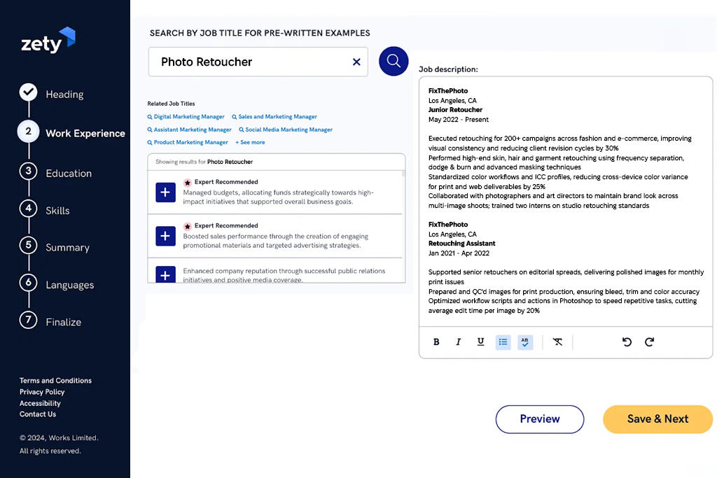 zety ai resume builder