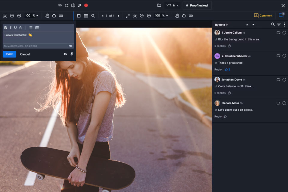 ziflow video review software interface