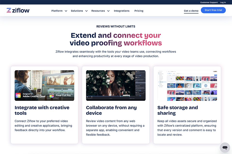 ziflow video review software interface