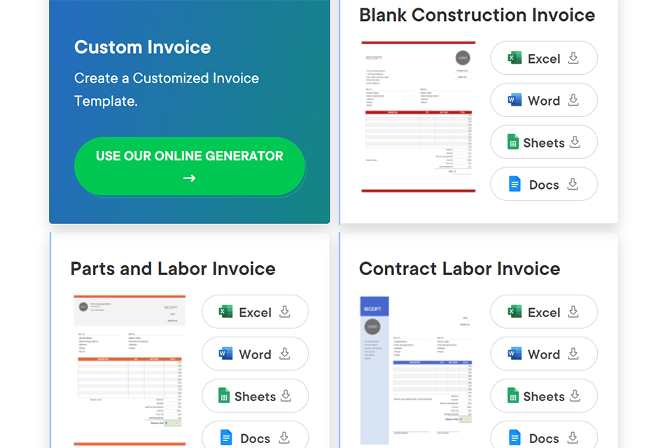 zintego best website to create and download free invoice templates website